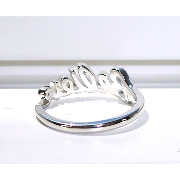 925 STERLING SILVER "Believe" Script Ring Inspirational - Picture 9 of 16